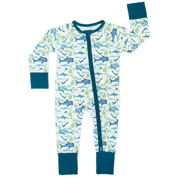 Bamboo Baby Convertible Romper - Shark Friends