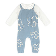 Organic Cotton Wildflower Embroidered Knit Baby Overall Set