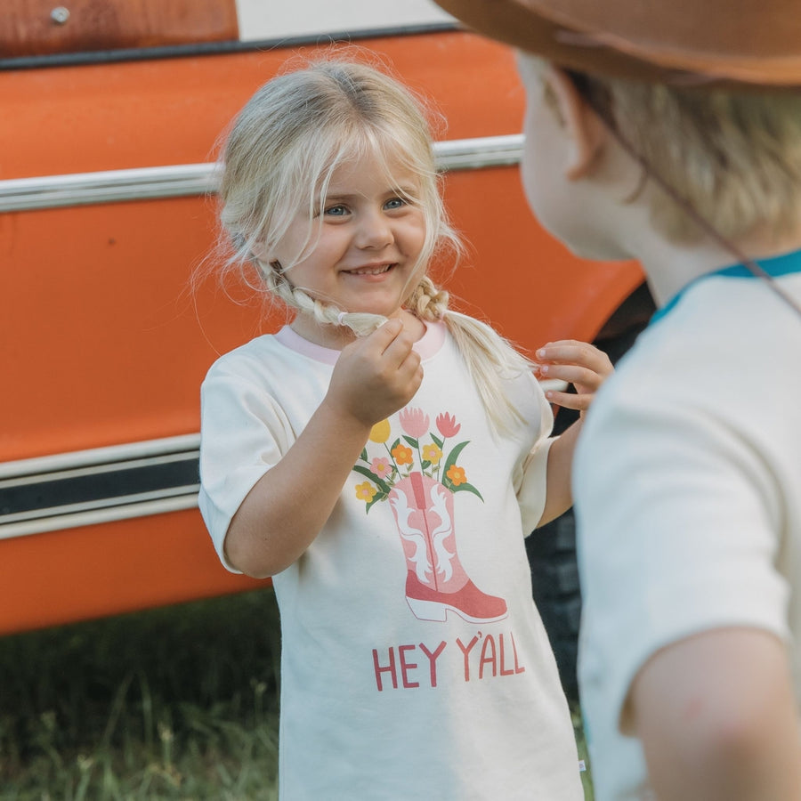 Cotton Short Sleeve Shirt- Hey Y'all