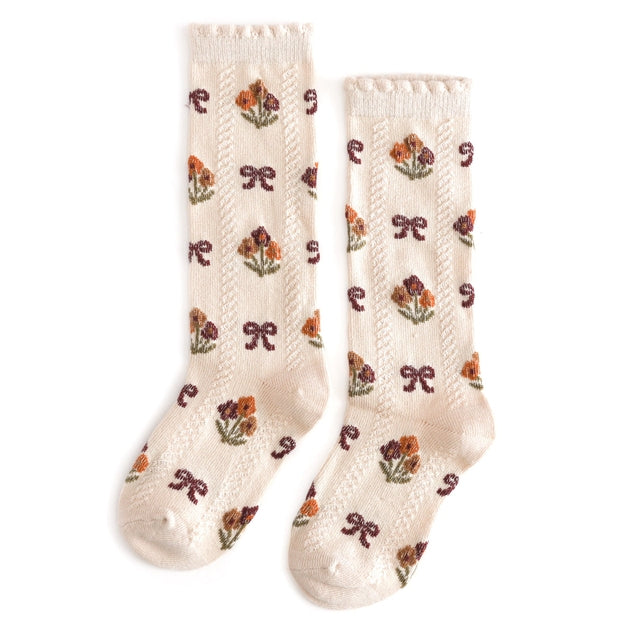 Knee High Socks - Vanilla Floral