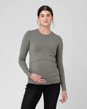 Organic Cotton Nursing Top - Moss