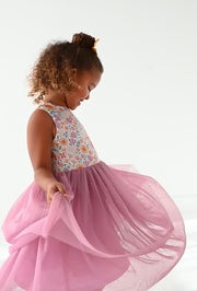 Bamboo + Tulle Dress - Spring Floral Daisy