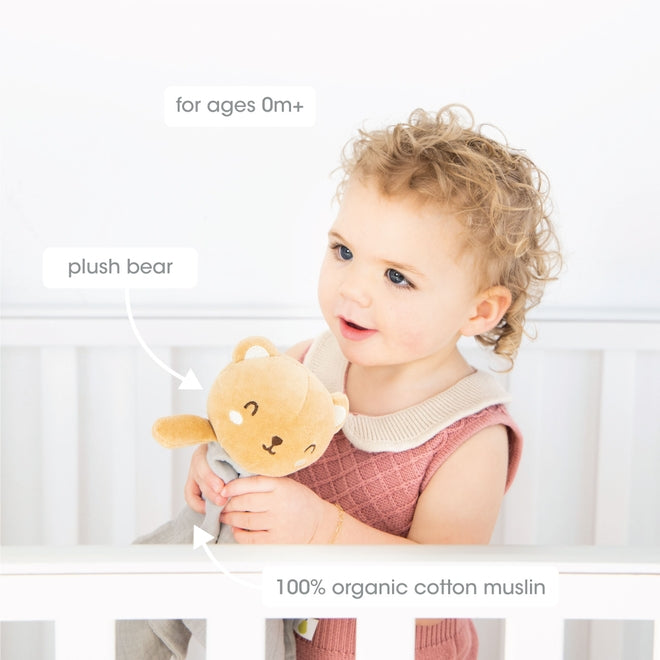 Bear Snuggle Blanket - Organic Cotton Muslin Lovey