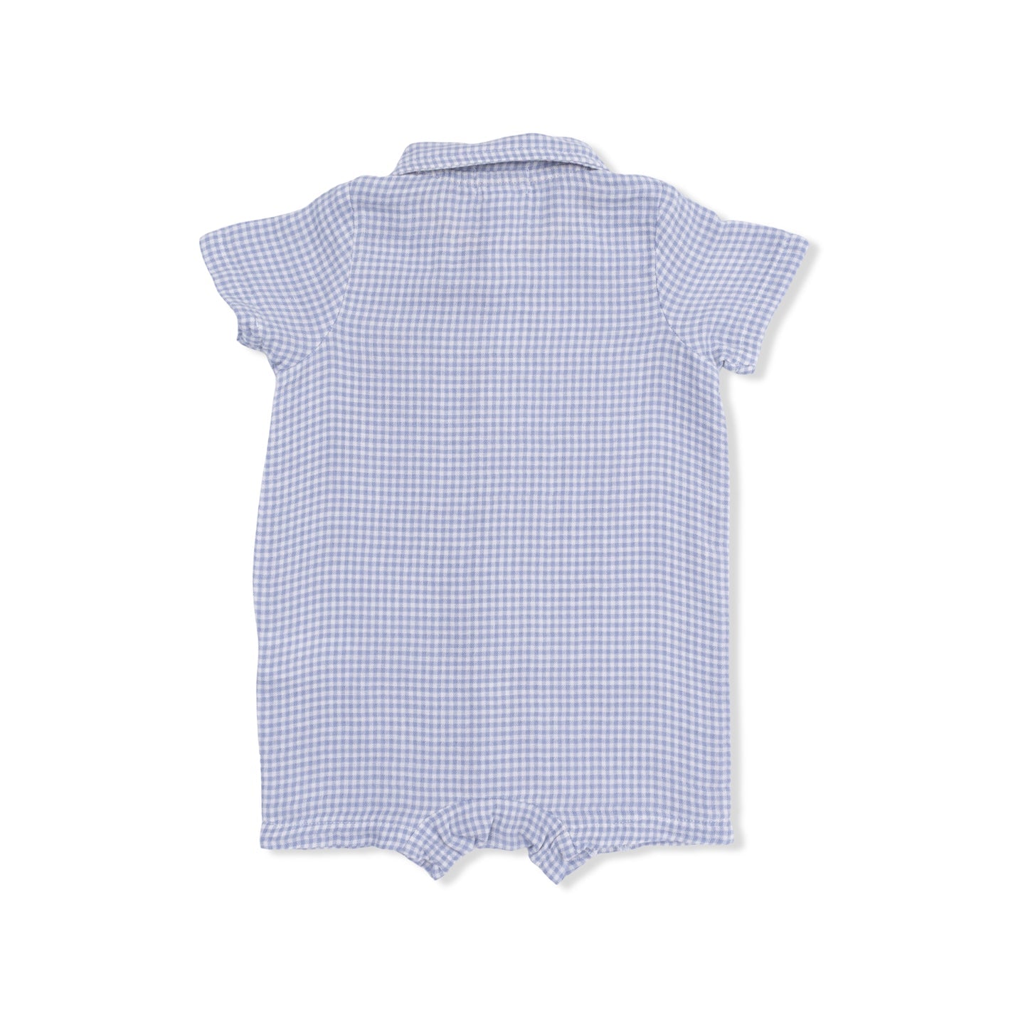 Polo Shortie - Micro Gingham Blue Blizzard