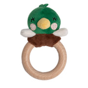 Mallard Duck Wooden & Plush Teether