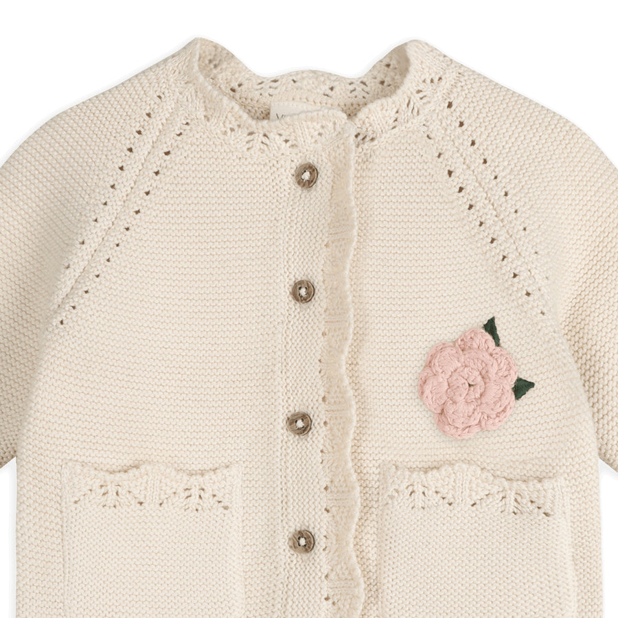 Anna Crochet Flower Knit Baby Cardigan