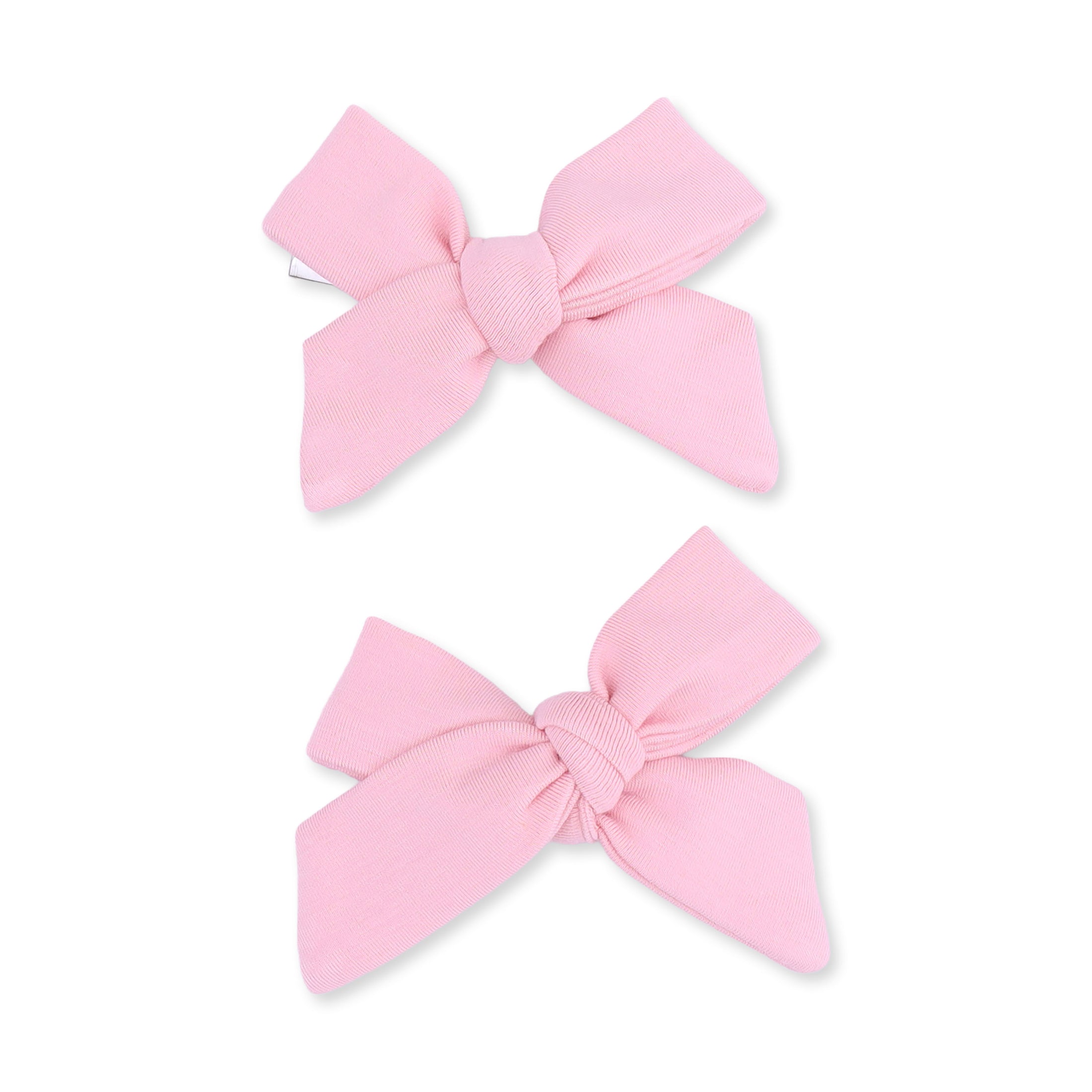 Bow Hair Clips (Set of 2) - Candy Pink