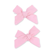 Bow Hair Clips (Set of 2) - Candy Pink