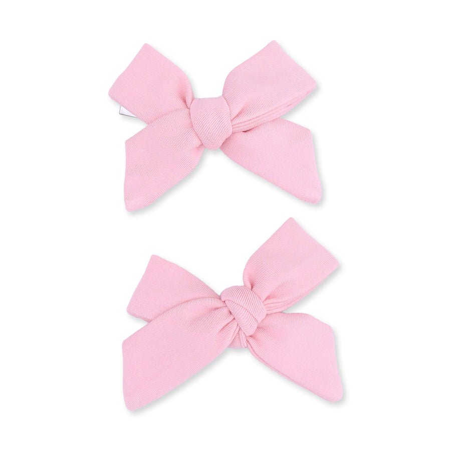 Bow Hair Clips (Set of 2) - Candy Pink