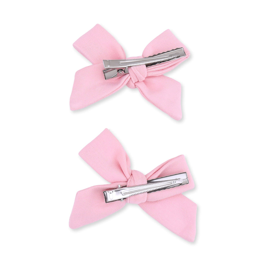 Bow Hair Clips (Set of 2) - Candy Pink