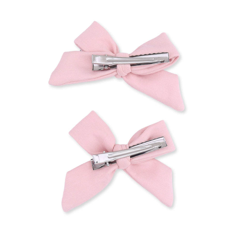 Bow Hair Clips (Set of 2) - Peachskin