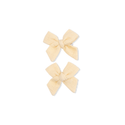 Bow Hair Clips (Set of 2) - Italian Straw