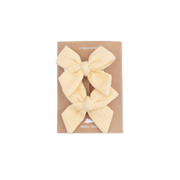 Bow Hair Clips (Set of 2) - Italian Straw