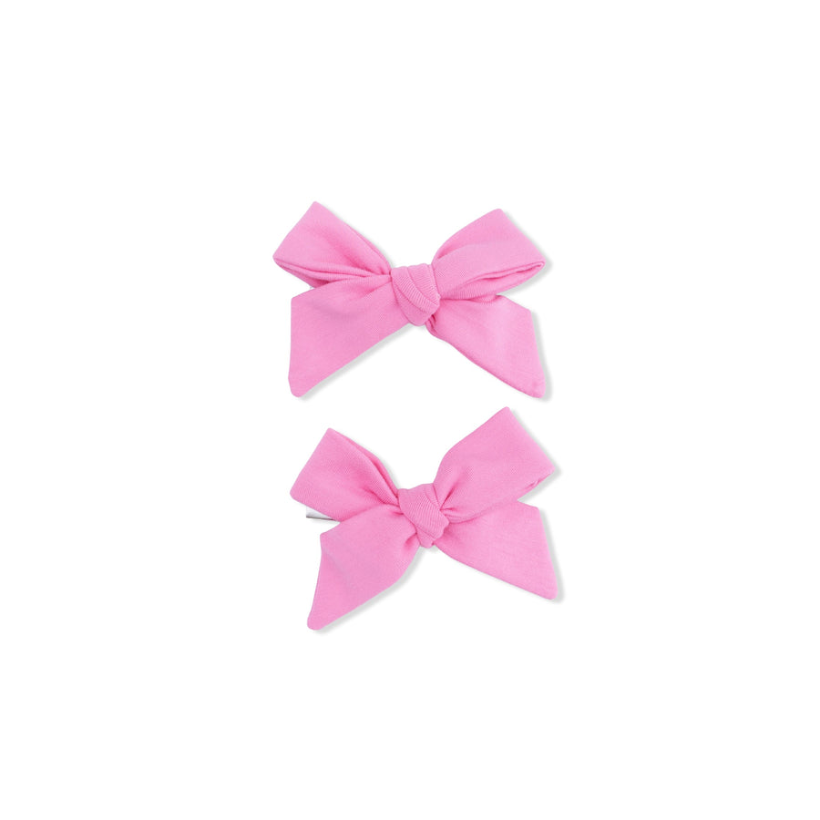 Bow Hair Clips (Set of 2) -Pink Drink