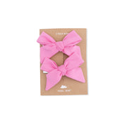 Bow Hair Clips (Set of 2) -Pink Drink