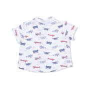 Polo Button Up with Everyday Shorts - Vintage Planes