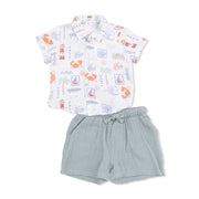 Polo Button Up with Everyday Shorts - Club Mediterranean