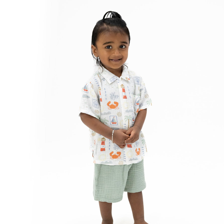 Polo Button Up with Everyday Shorts - Club Mediterranean