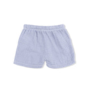 Polo Button Up with Everyday Shorts - Micro Gingham Blue Blizzard