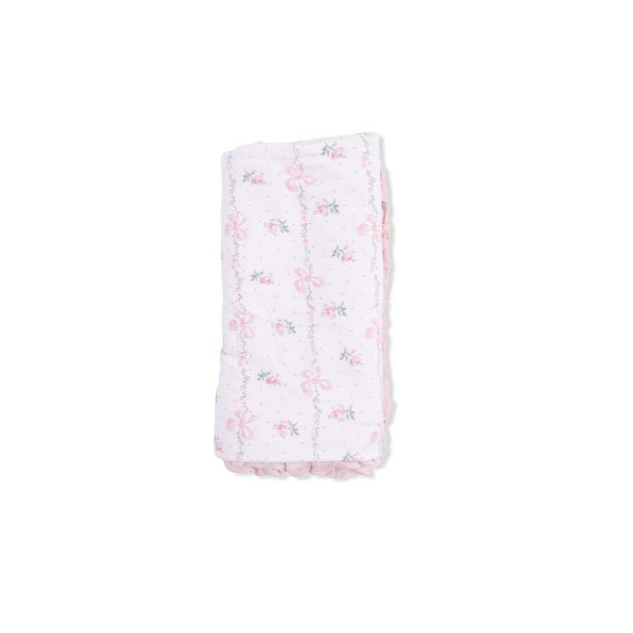 Ruffle Blanket - Dainty Buds and Bows