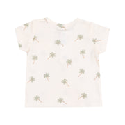 Ribbed Henley with Pocket and Muslin Short Set - Palm Trees