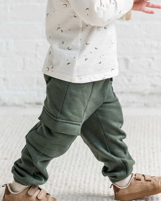 Dallis Fleece Cargo Sweatpants - Pine