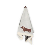 Organic Jacquard Sweater Knit Baby Blanket - Buddy Dog