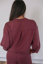 Luxe Nursing Lounge Crewneck - Plum