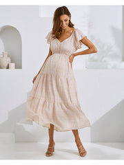 Lila Maternity Sun Dress - Nude Pink