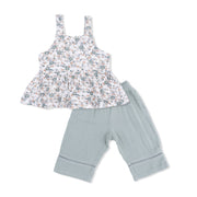 Peplum Tank and Smocked Waist Pants - Camille Floral