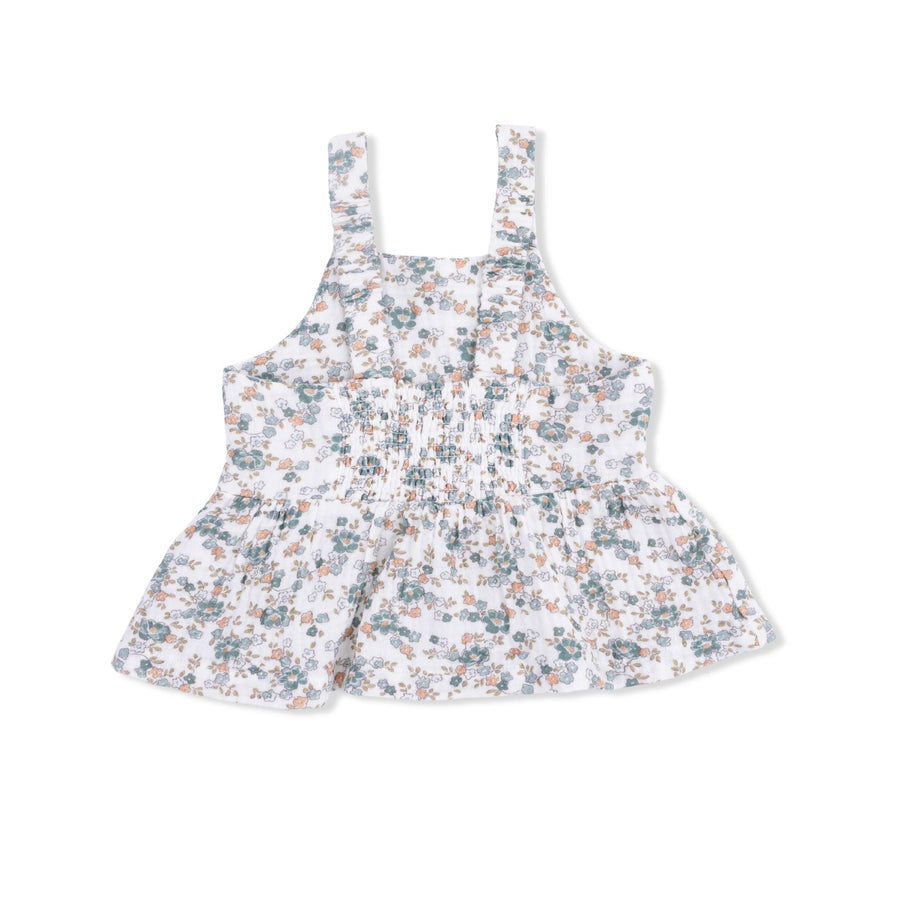 Peplum Tank and Smocked Waist Pants - Camille Floral