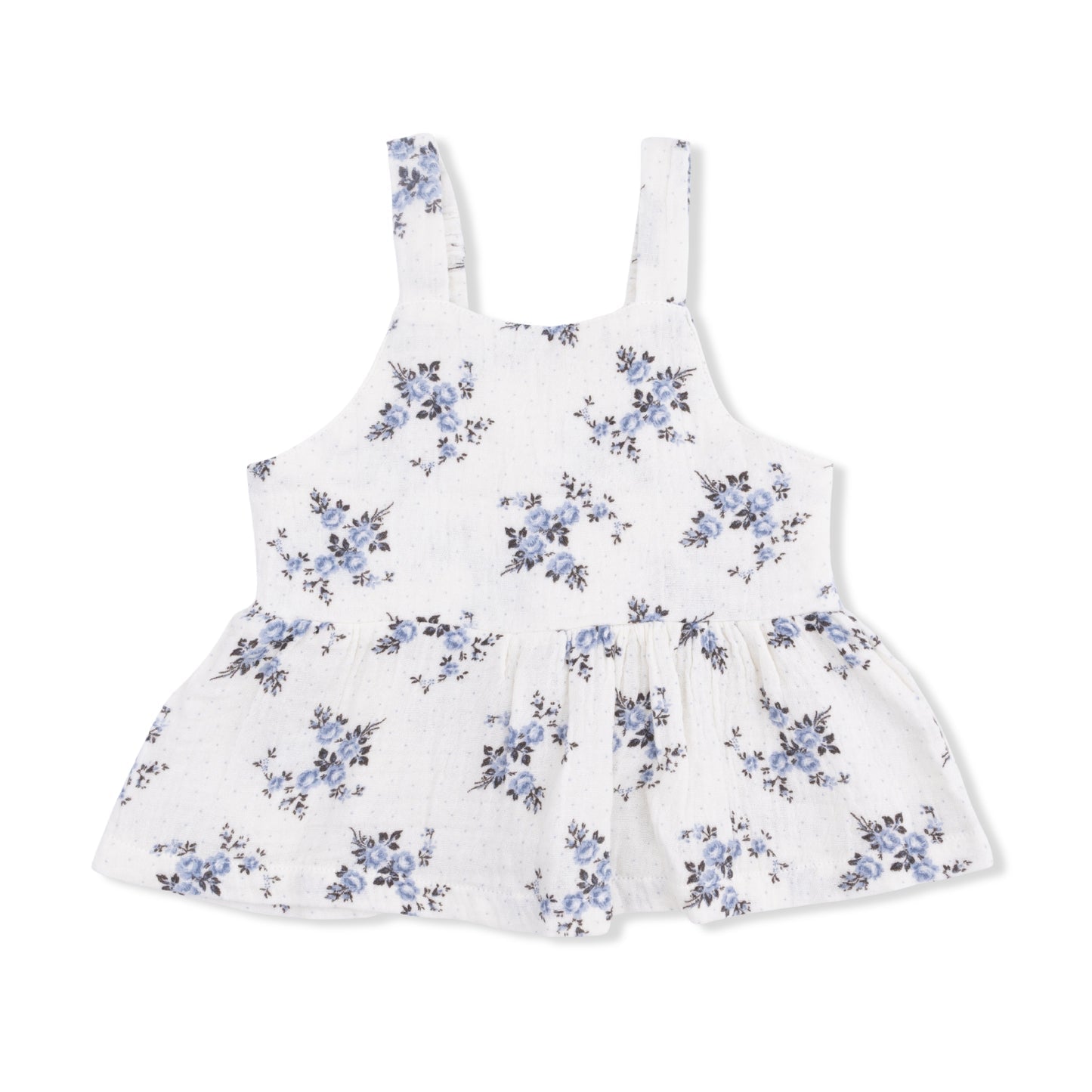 Peplum Tank and Smocked Waist Pants - Belle Rosette Dot