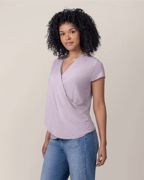 Bamboo Draped Nursing Top - Lavender Mist