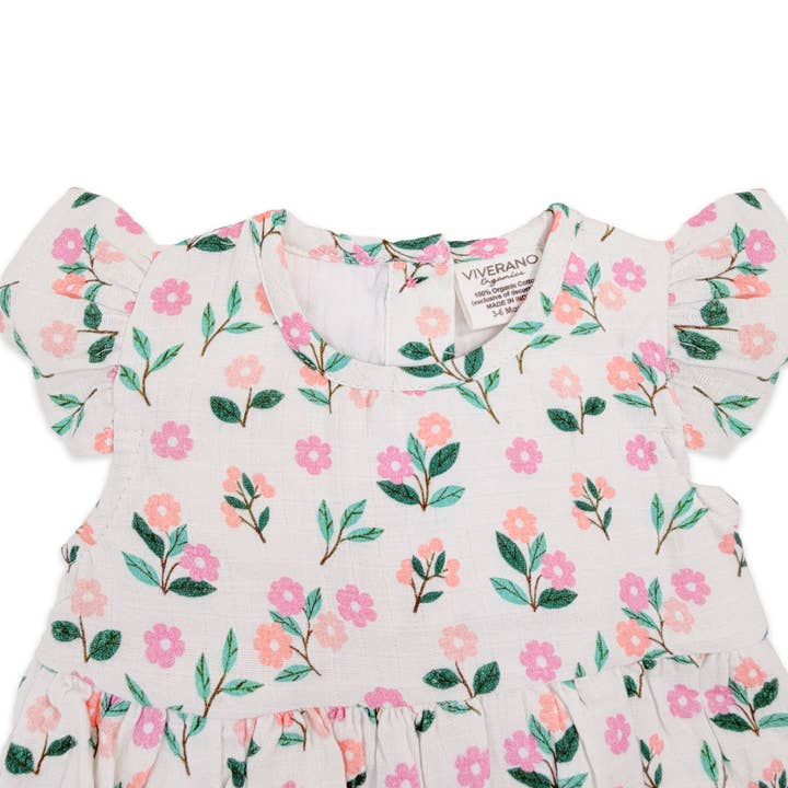 Organic Muslin Bloom Baby Bubble Romper + Headband