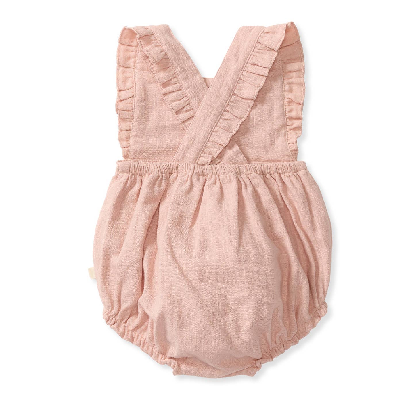 Check Gauze Smokey Organic Baby Girl Romper - Smokey Rose