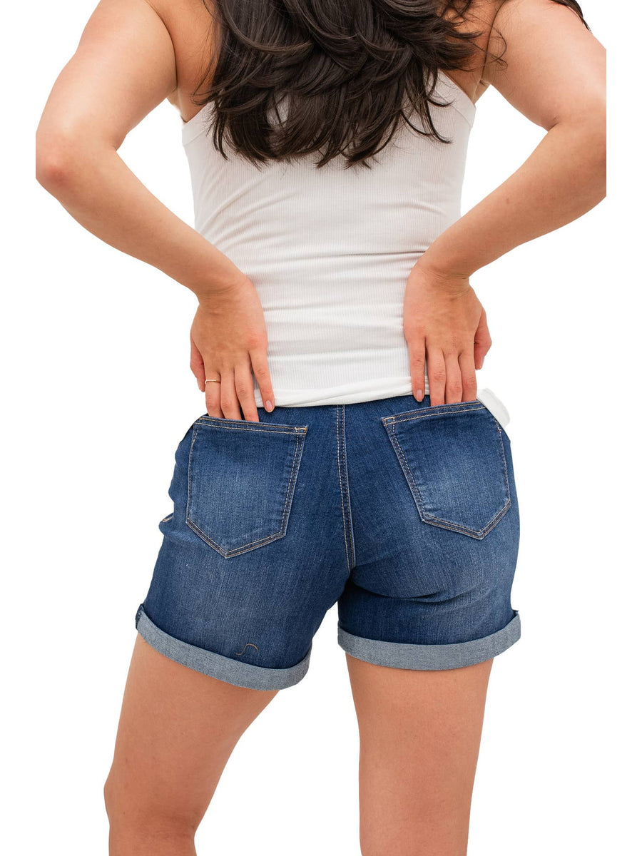 Ziggy Rolled Maternity Jean Shorts - 5"