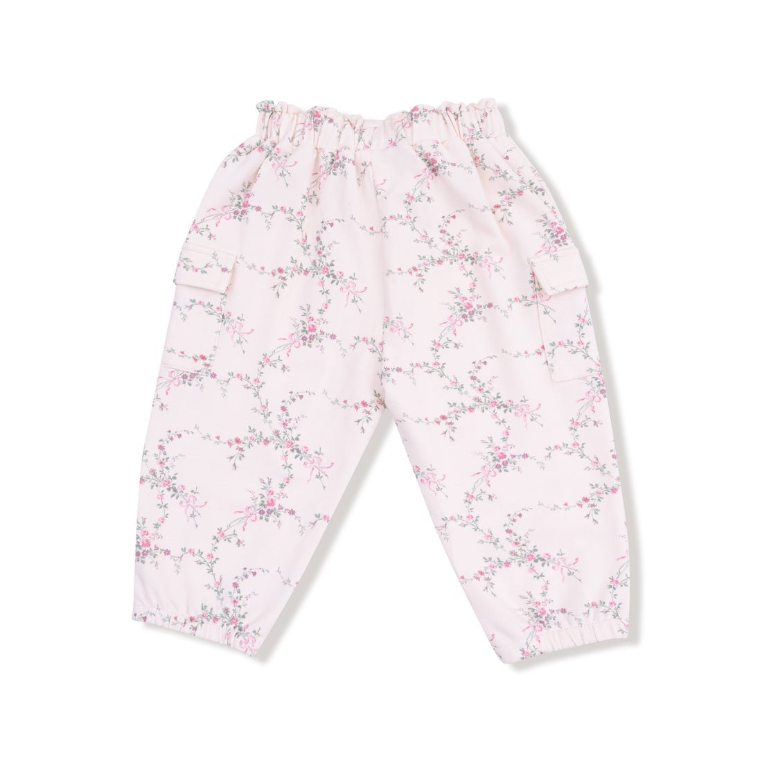 French Terry Fashion Cargo Pants - Antoinette Floral