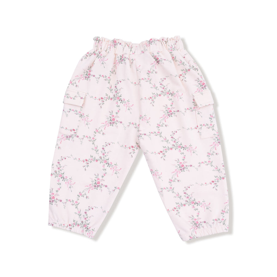 French Terry Fashion Cargo Pants - Antoinette Floral