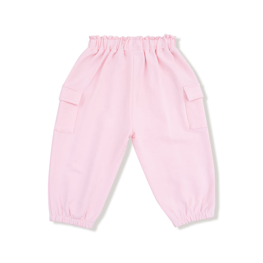 French Terry Fashion Cargo Pants - Varsity Pink