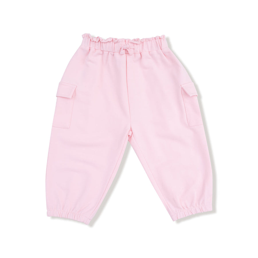 French Terry Fashion Cargo Pants - Varsity Pink