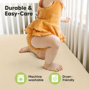 2 Pack Isla Fitted Crib Sheet - Khaki