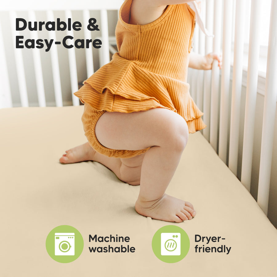 2 Pack Isla Fitted Crib Sheet - Khaki