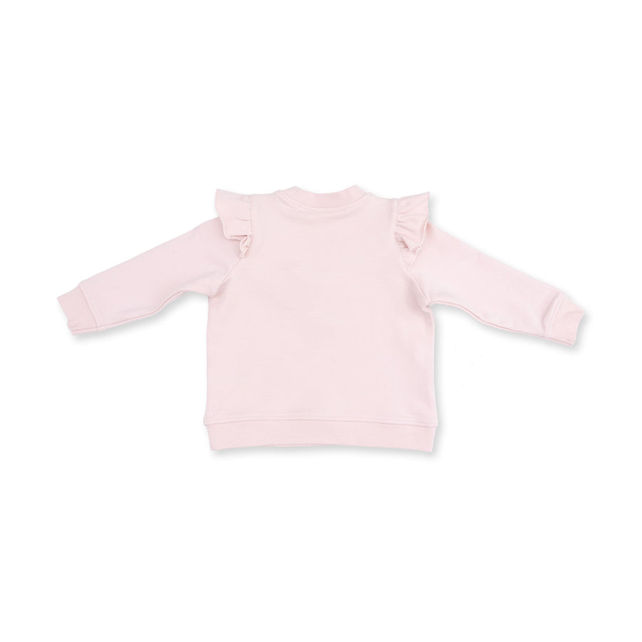 V-Ruffle Sweatshirt and Leggings - Veiled Pink Bows