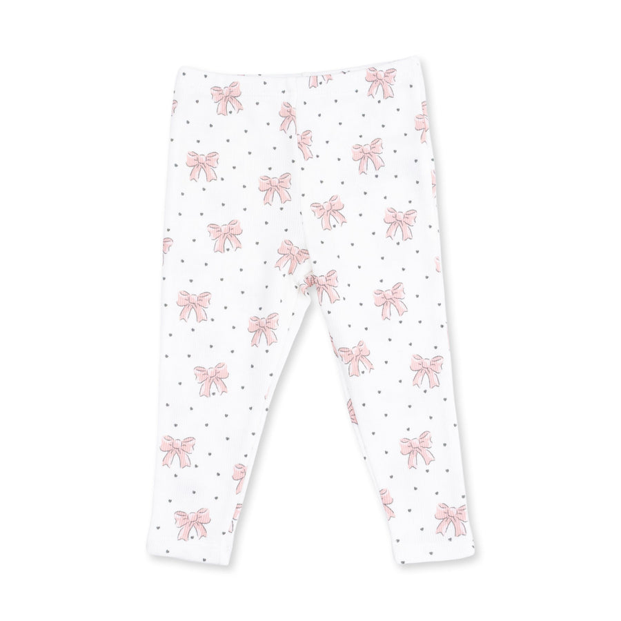 V-Ruffle Sweatshirt and Leggings - Veiled Pink Bows