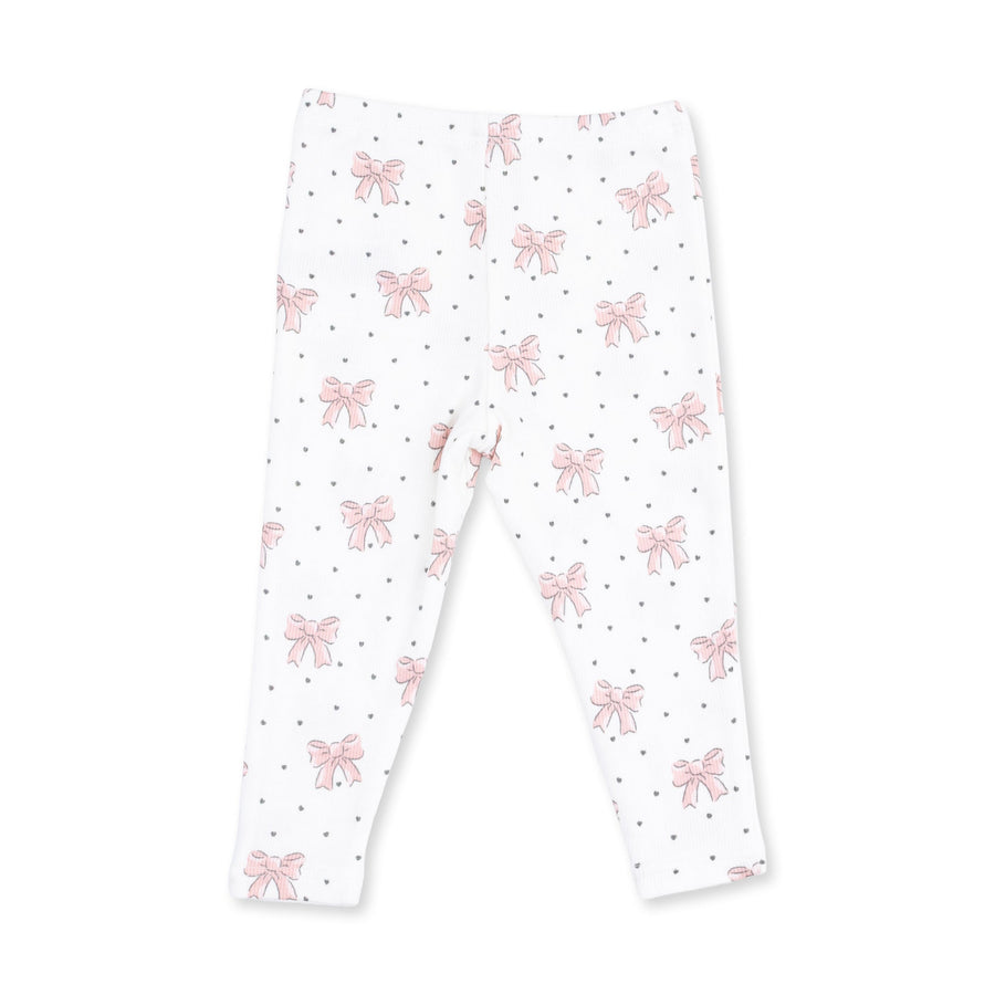 V-Ruffle Sweatshirt and Leggings - Veiled Pink Bows