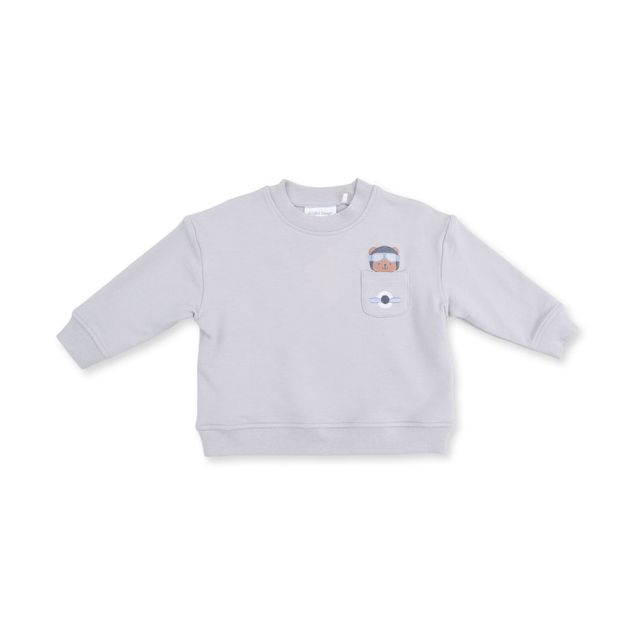 Drop Sleeve Sweatshirt - Vintage Airplane Pilots
