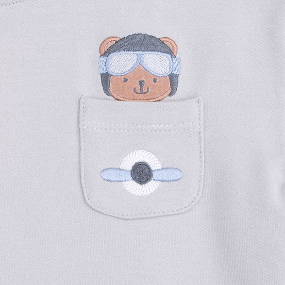 Drop Sleeve Sweatshirt - Vintage Airplane Pilots
