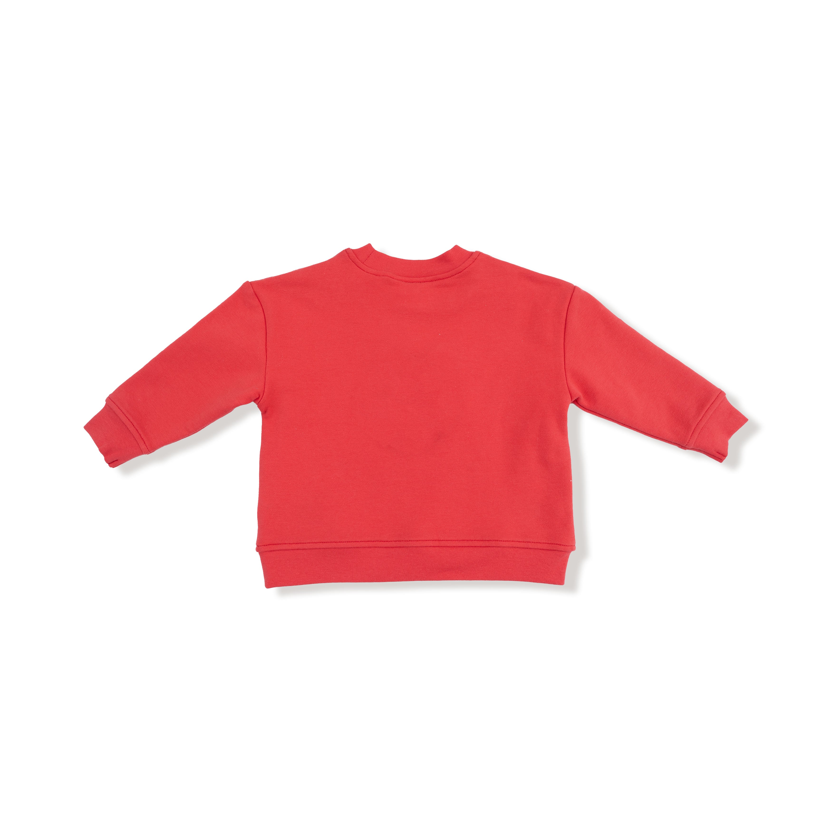 Drop Sleeve Sweatshirt with Applique - Holiday Plaid - Bow