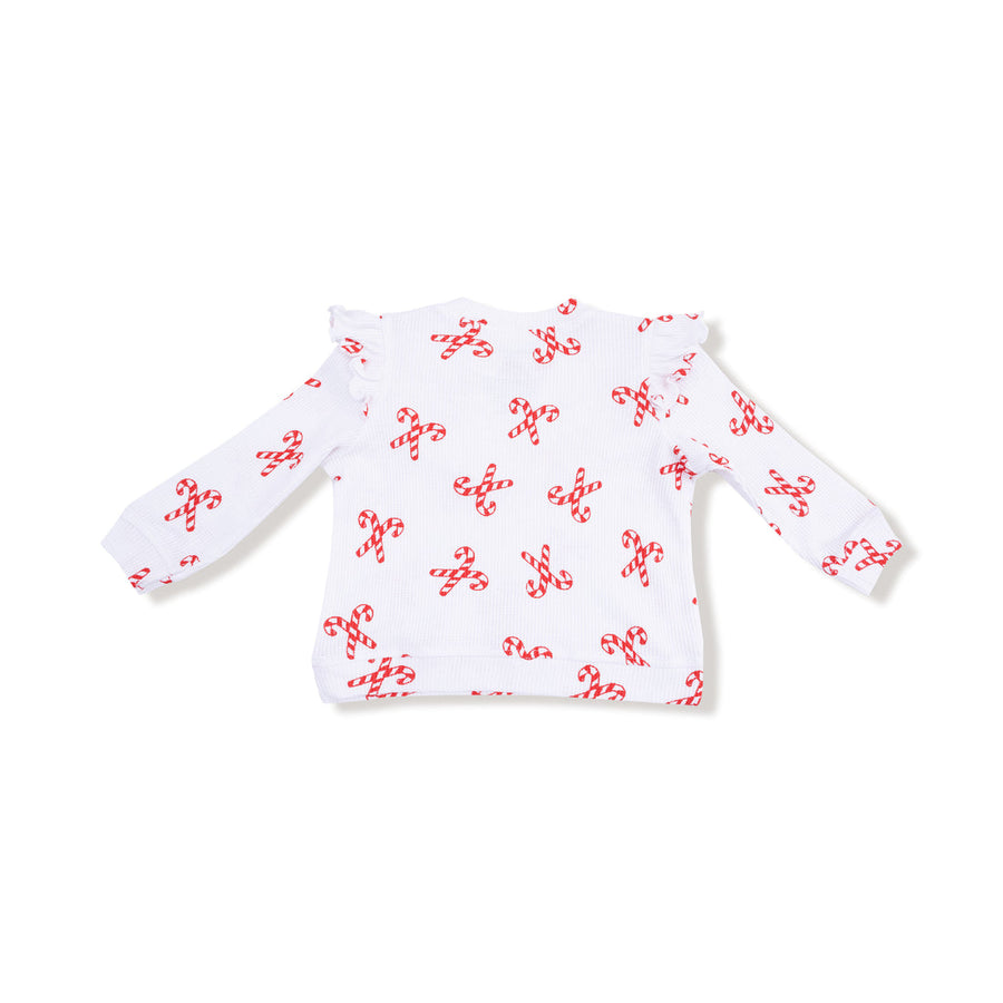 Candy Canes Ruffle Shirt