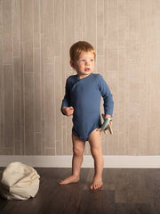Shoulder Snap Long Sleeve Onesie - Midnight